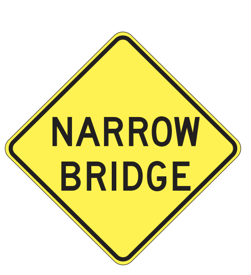 Narrow Bridge warning sign