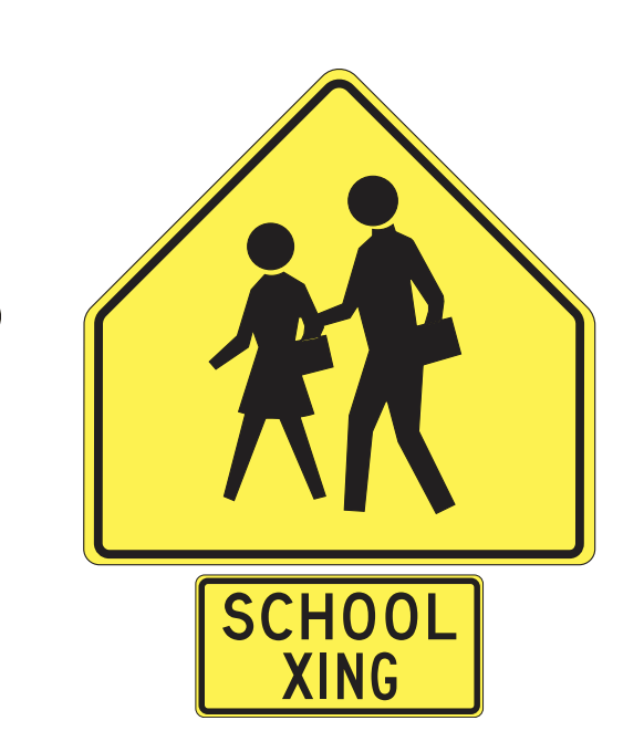 school xing, warning sign