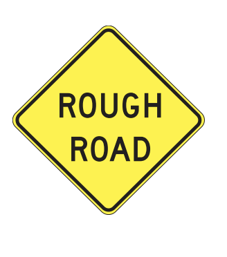 rough road, warning sign
