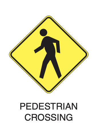 warnign signs, pedestrian crossing