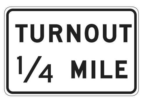 regulatory, turnout 1/4 mile