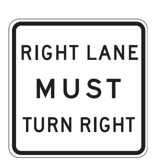 right lane must turn right