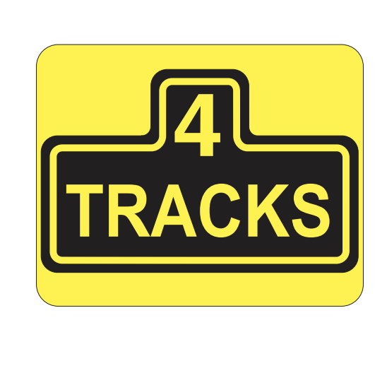 warning sign, 4 tracks