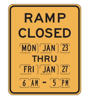 ramp closed from day to day